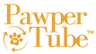 Orange Pawper Tube logo with a paw print and arrows on a white background
